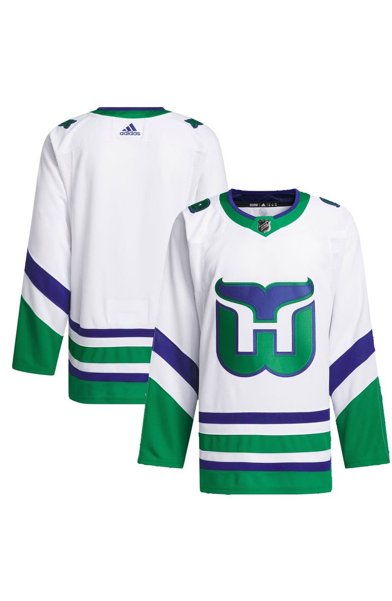 adidas Men's adidas White Carolina Hurricanes Whalers Primegreen Authentic Jersey, Alternate, color,