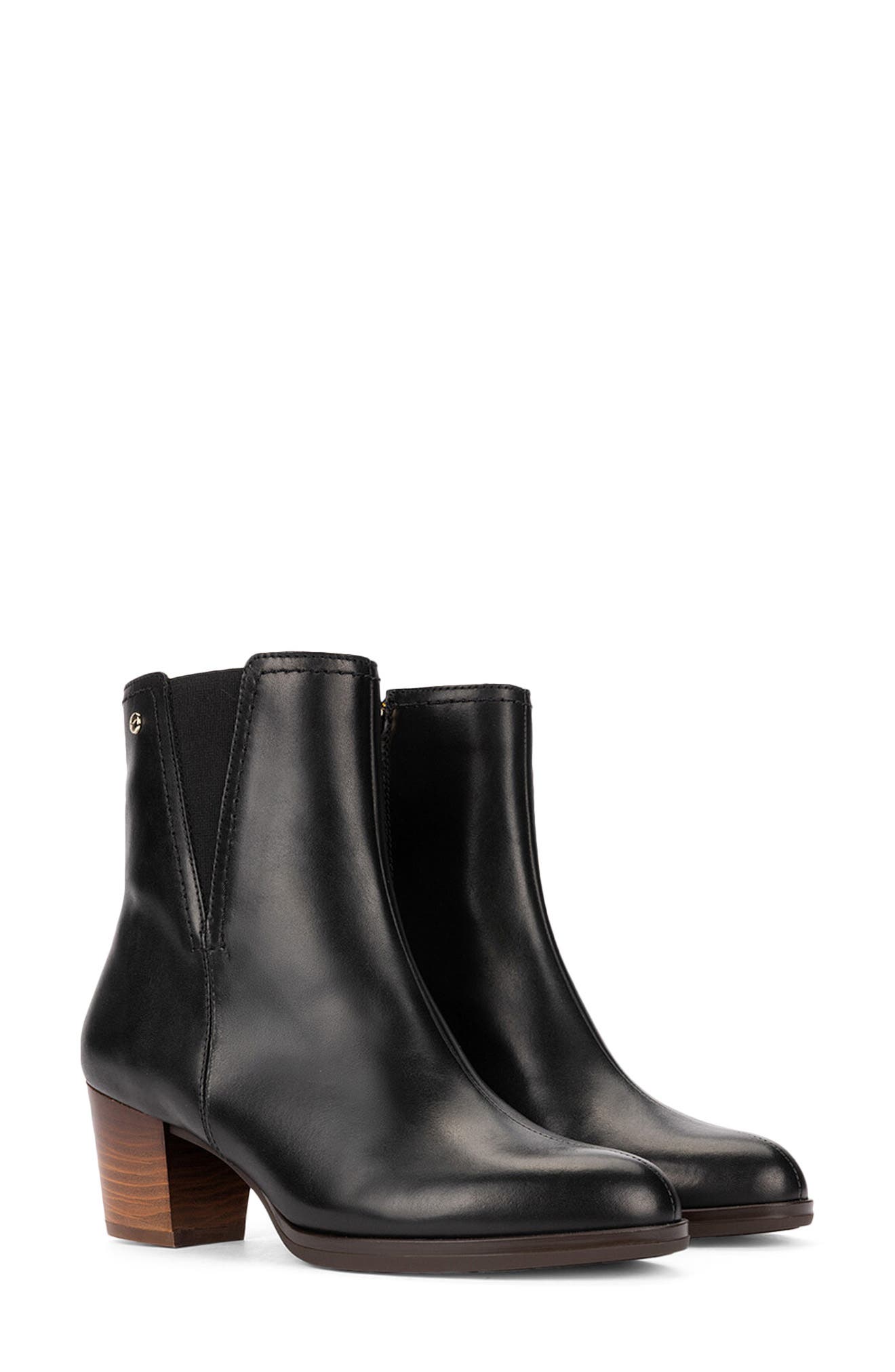 Zamora Leather Bootie, Main, color, BLACK