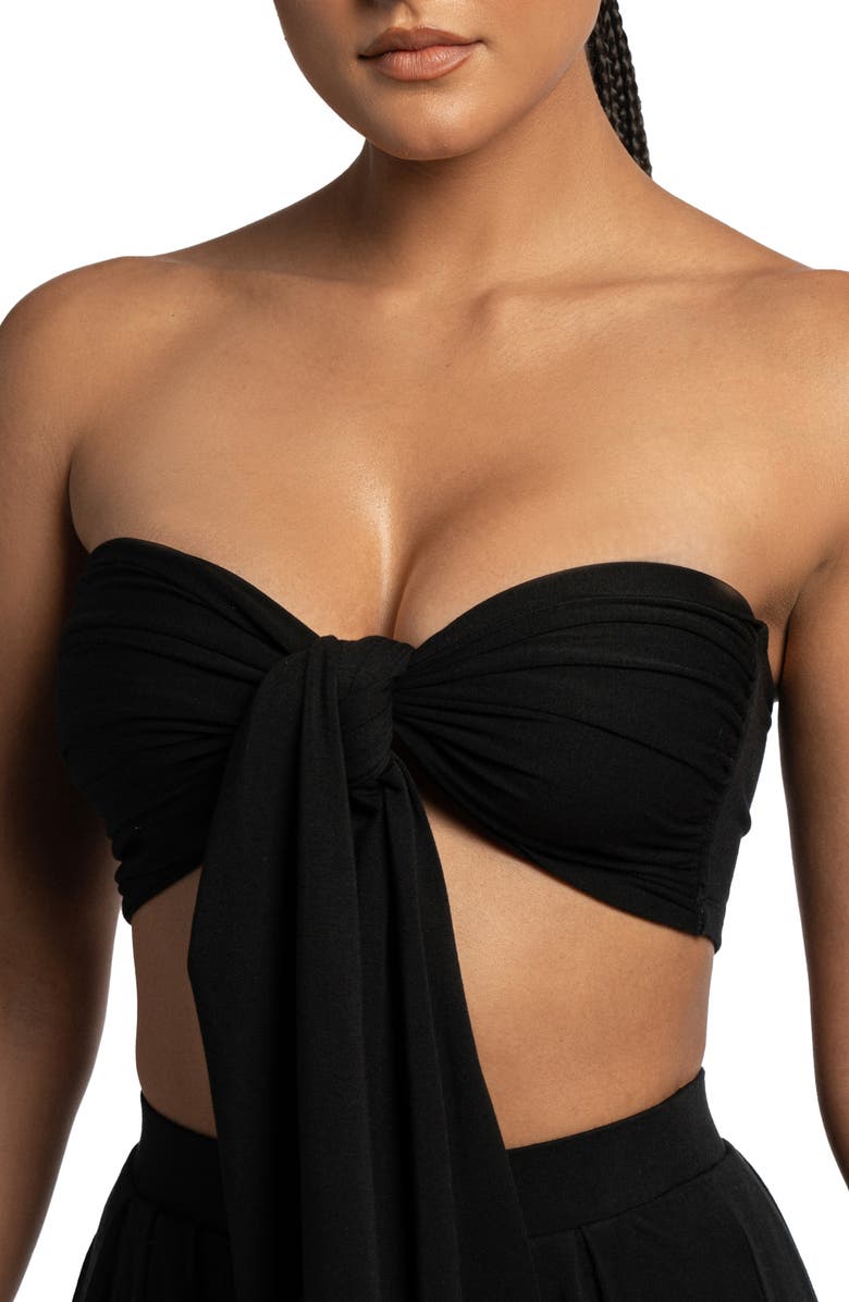 JLUXLABEL Two-Piece Strapless Crop Top & Wide Leg Pants Set, Alternate, color,