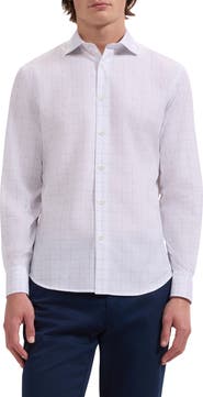 Bugatchi Axel Shaped Fit Check Button-Up Shirt