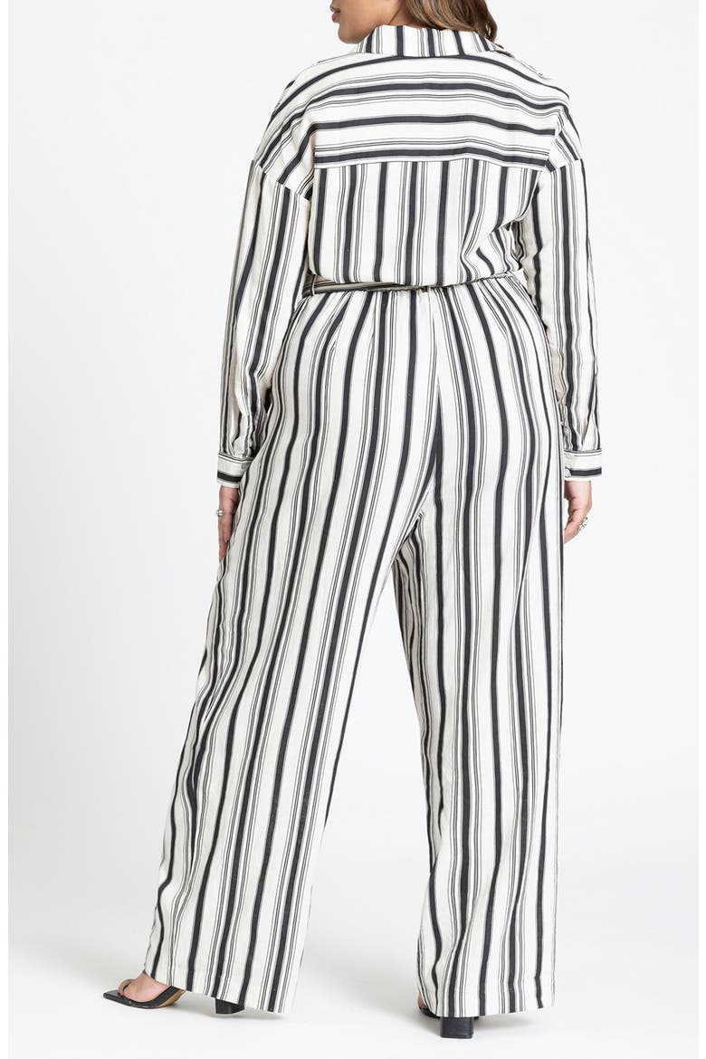 Stripe Long Sleeve Linen Blend Jumpsuit, Alternate, color, MUSE STRIPE