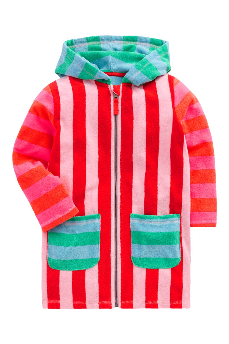 Kids' Romie Towelling Stripe Cover-Up Dress, Main, color, RED MULTI STRIPE