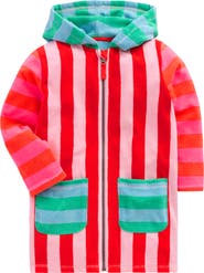 Mini Boden Kids' Romie Towelling Stripe Cover-Up Dress