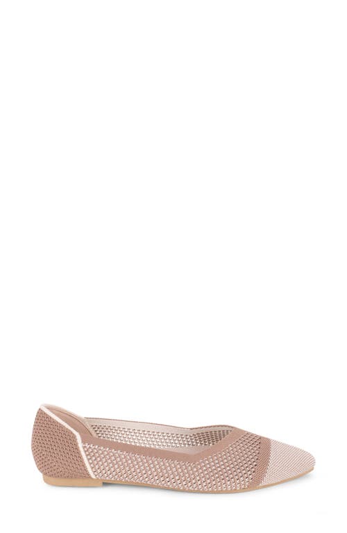 Tahari Antigua Knit Pointed Toe Flat In Neutral