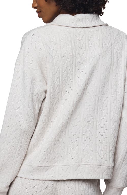 Splendid Pointelle Half Zip Pullover In White