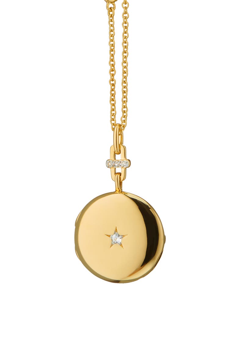 Twinkle Star 18k Gold Locket Necklace, Main, color, 18K YELLOW GOLD