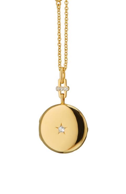 Twinkle Star 18k Gold Locket Necklace