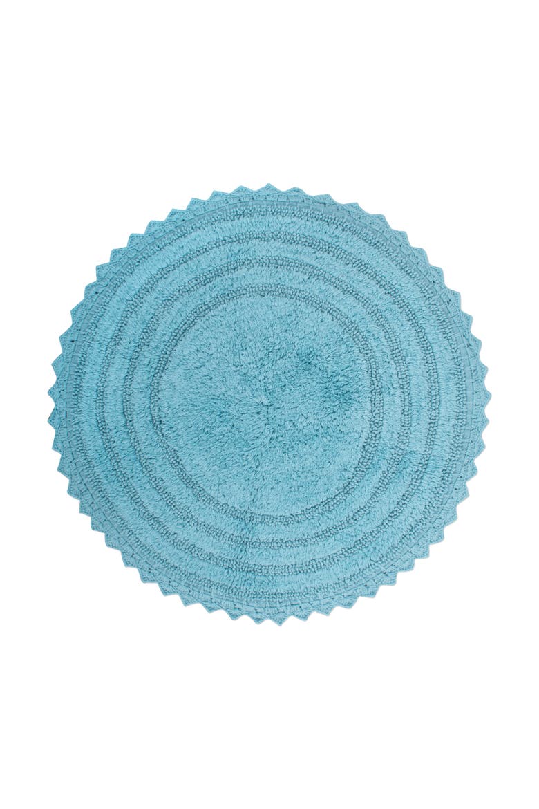 Round Crochet Bath Mat 27.5" Diameter, Main, color, Cameo Blue