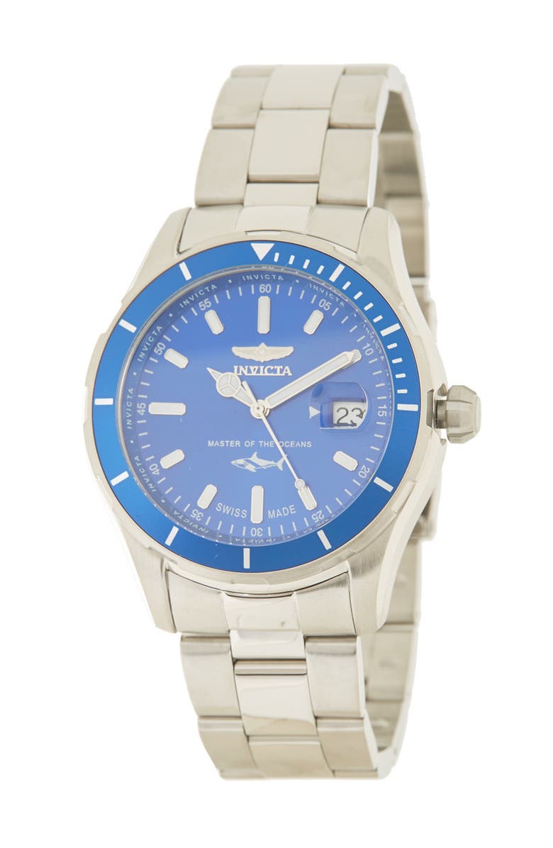INVICTA Men's Pro Diver Blue Dial Bracelet Watch, 44mm, Alternate, color,