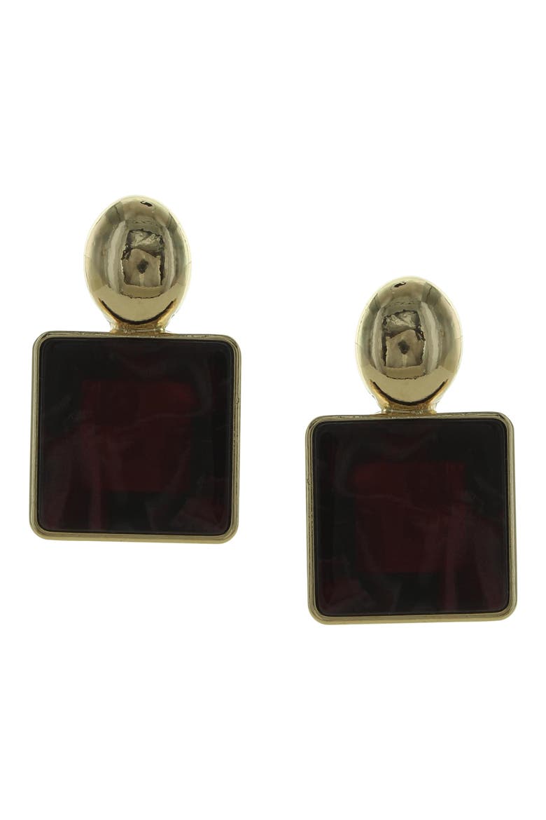 Ruby Marbled Earrings, Main, color, GOLD / BURGUNDY