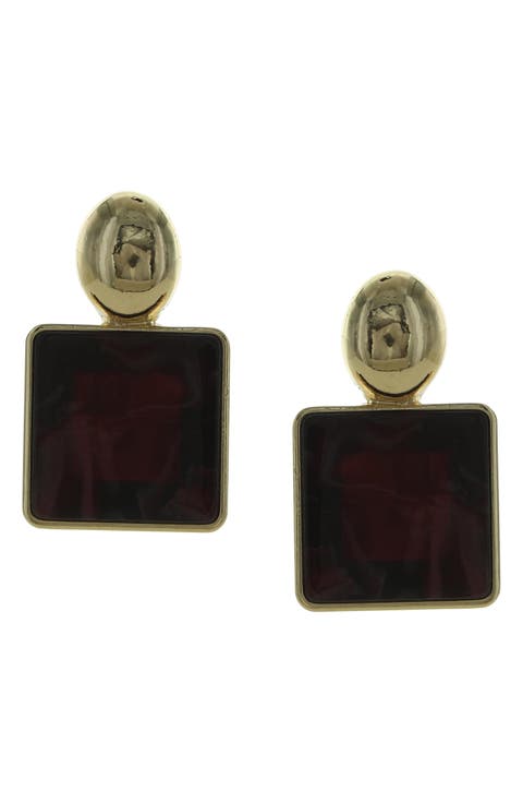 Ruby Marbled Earrings