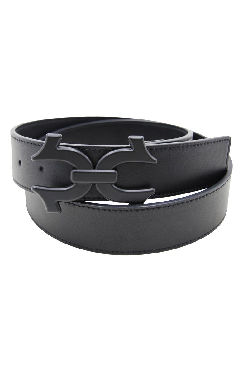 True Religion Agio Double Horseshoe Buckle Belt, Main, color, Black