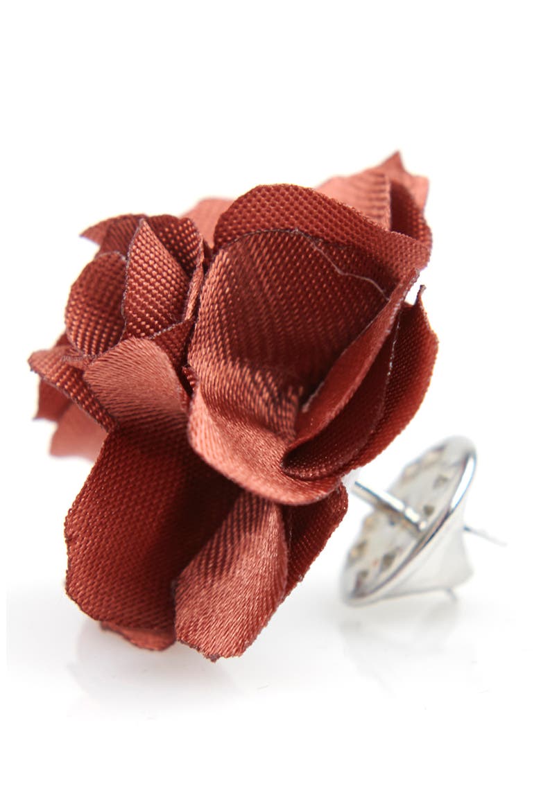 Men's Flower Lapel Pin, Alternate, color, TERRACOTTA