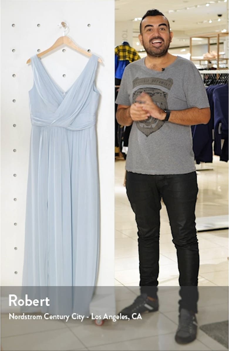 Surplice Ruched Chiffon Gown, sales video thumbnail