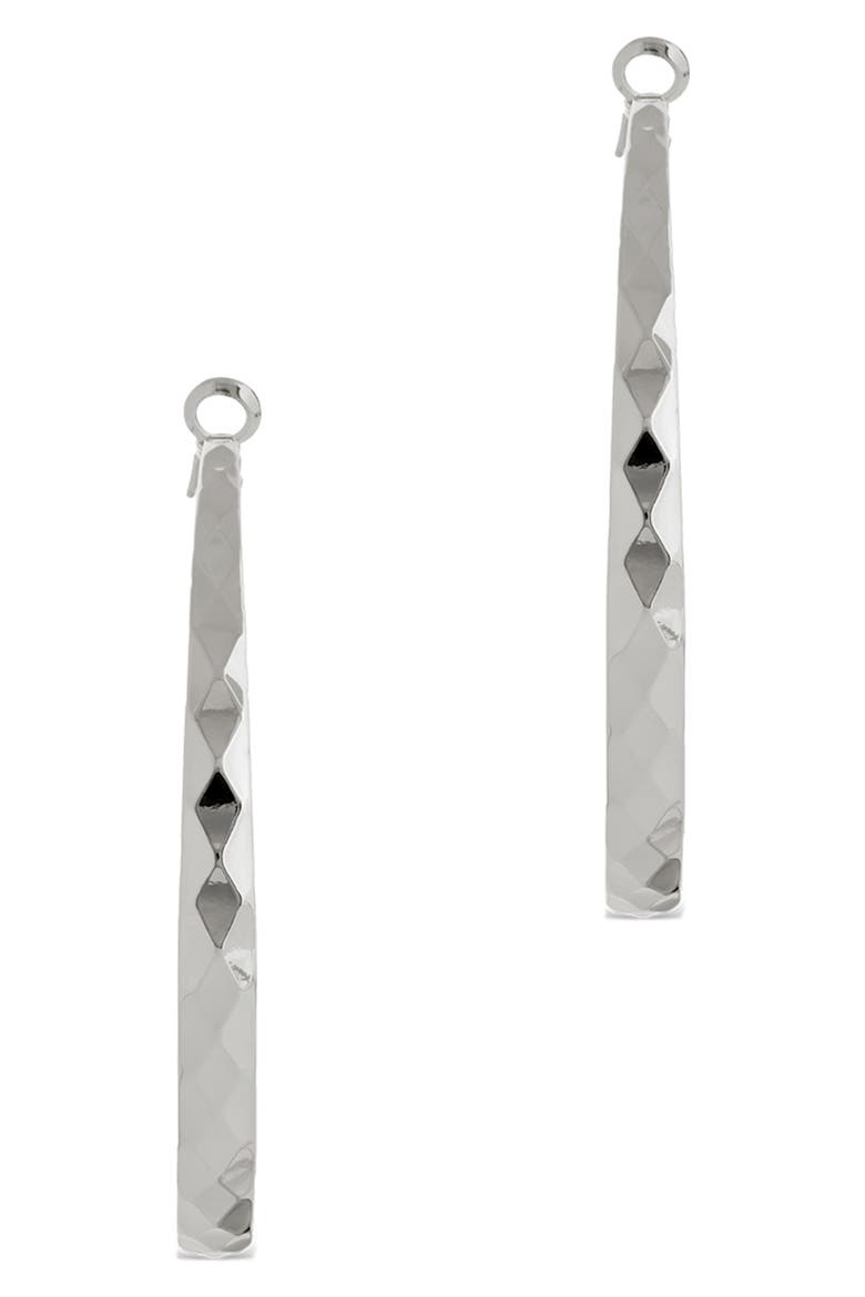 Fatima Textured Hoop Earrings, Alternate, color, SILVER
