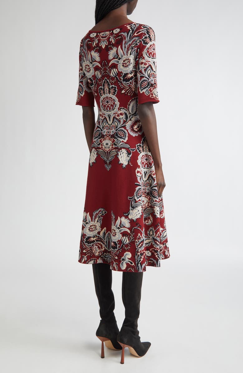 Etro Paisley Jacquard Knit Midi Dress, Alternate, color, Printed Bordeaux Base
