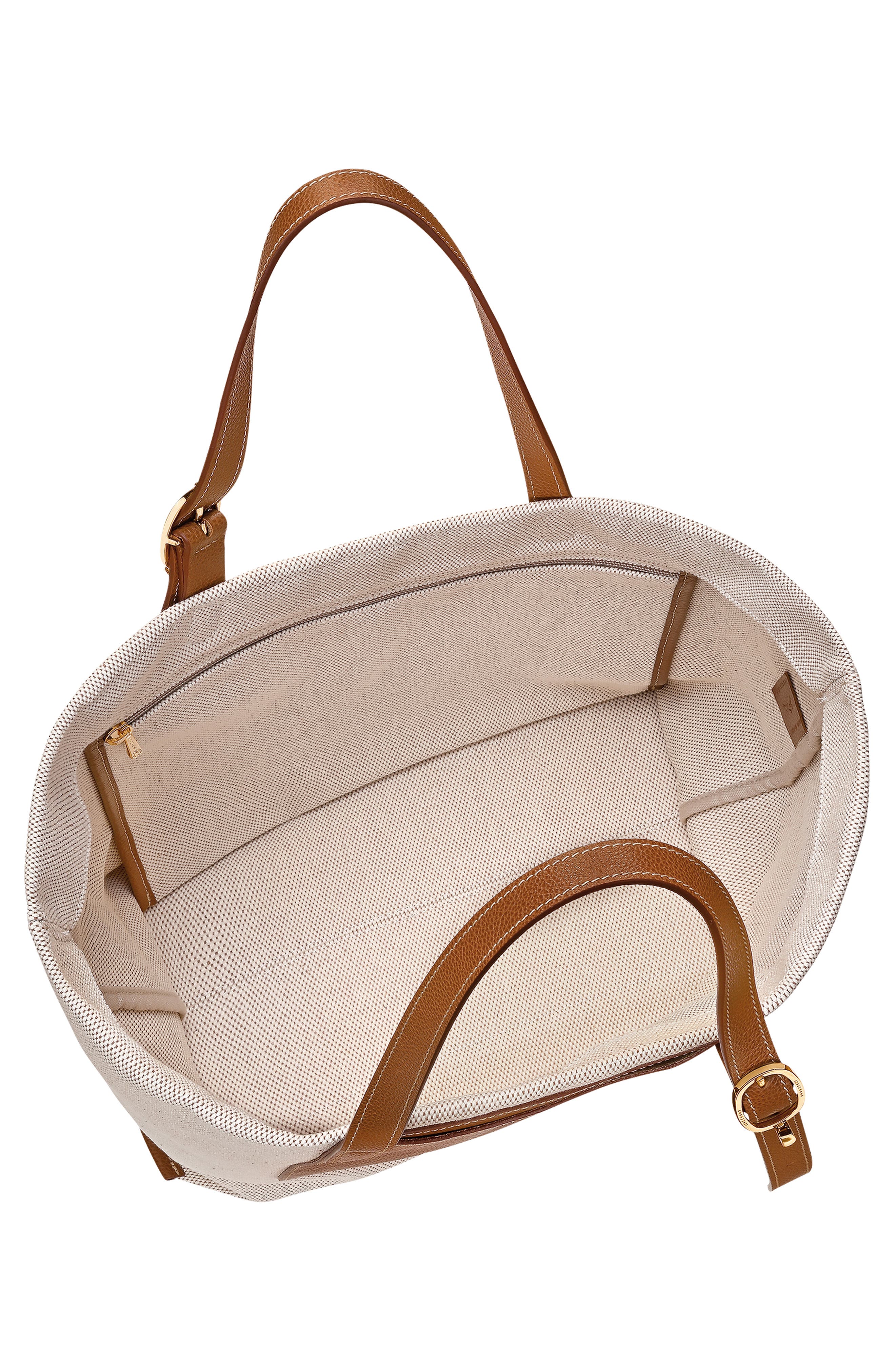 Longchamp Complice Canvas & Leather Tote, Alternate, color, Caramel