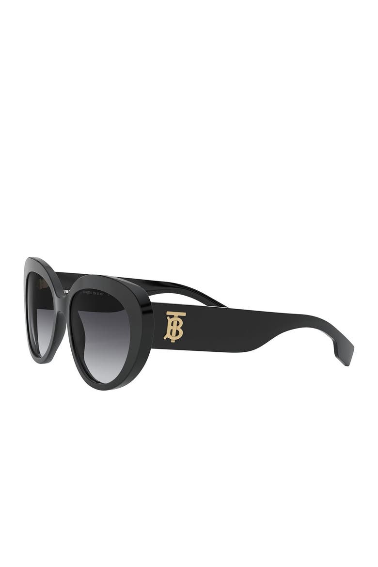 54mm Cat Eye Sunglasses, Alternate, color, BLACK