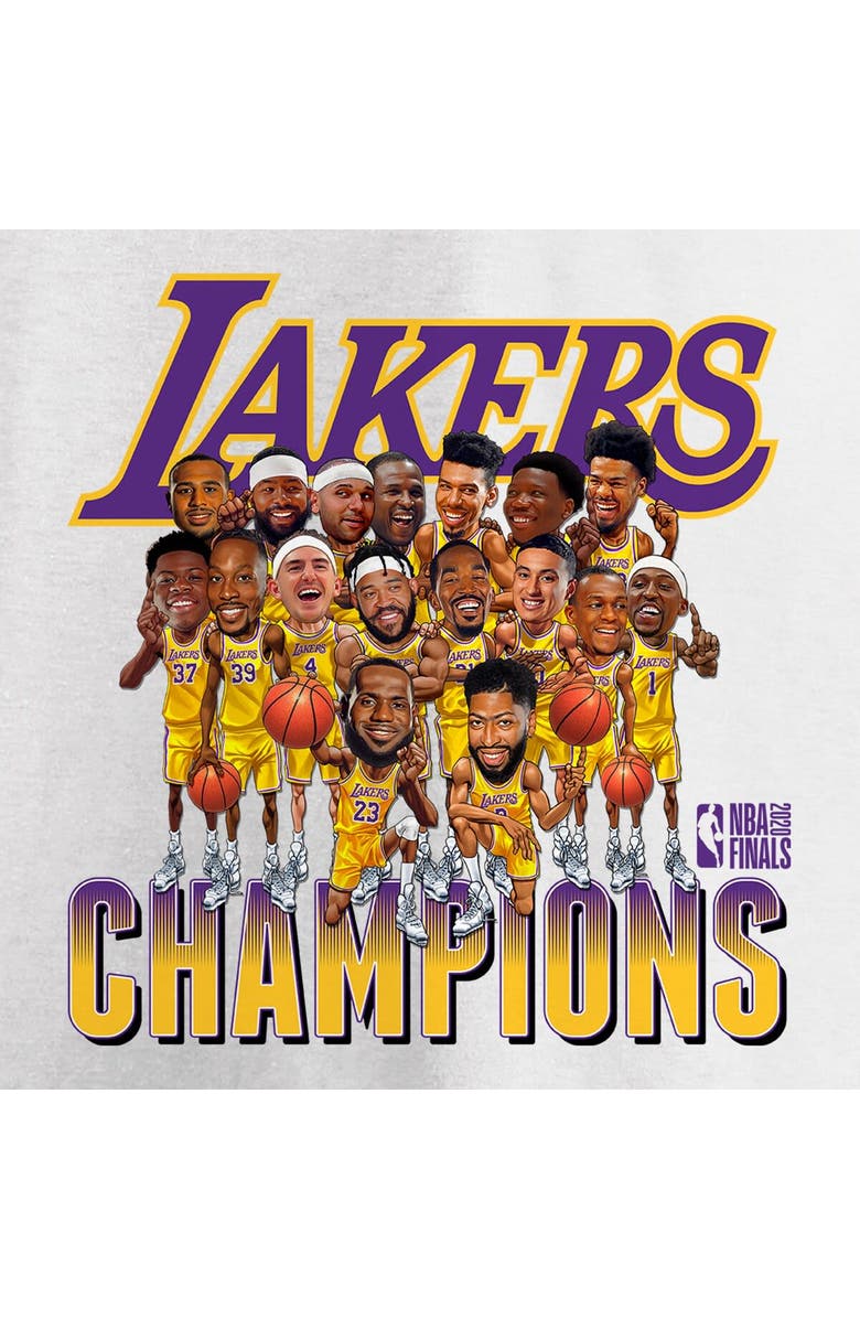 FANATICS Men's Fanatics Branded White Los Angeles Lakers 2020 NBA Finals Champions Team Caricature T-Shirt, Alternate, color,