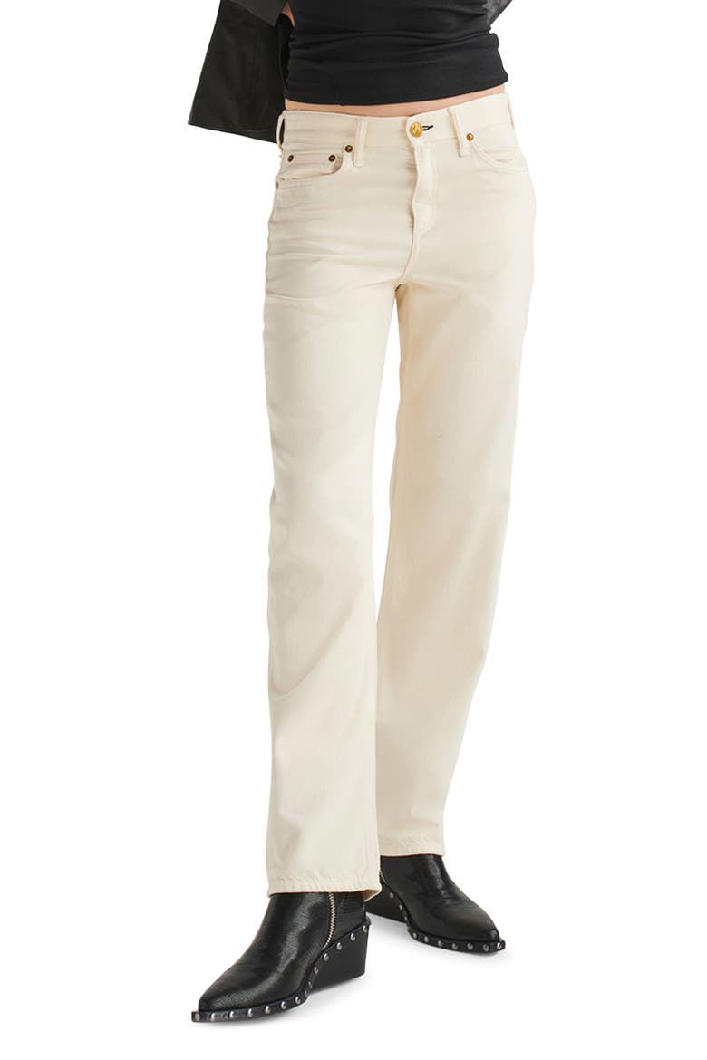 Dre Featherweight Baggy Low Rise Boyfriend Jeans, Main, color, ECRU