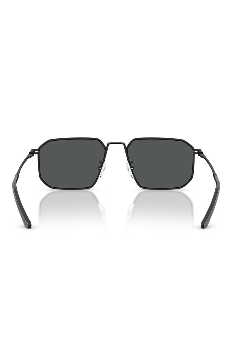 58mm Irregular Sunglasses, Alternate, color, MATTE BLACK / DARK GREY