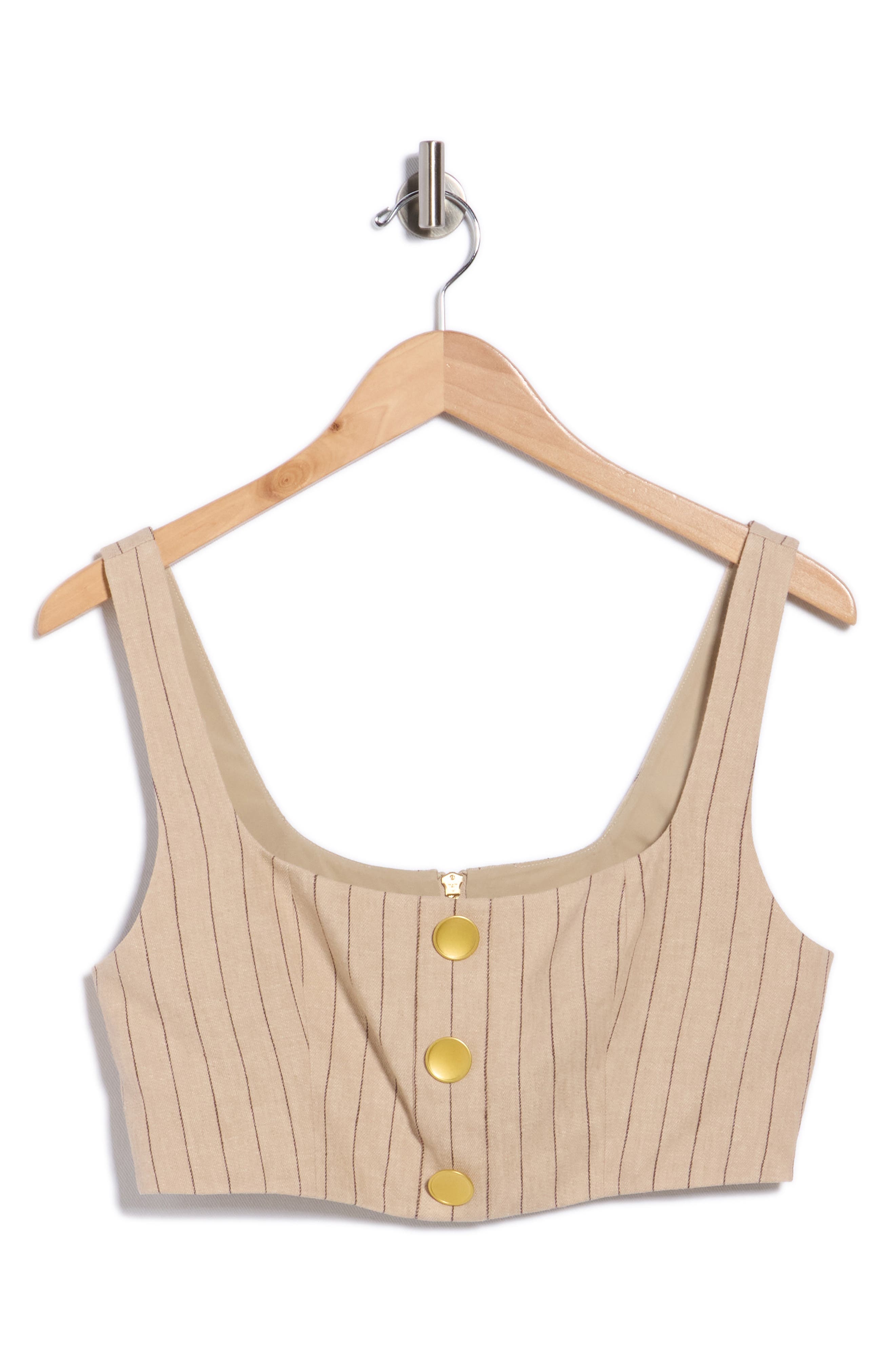 L'AGENCE Maylin Pinstripe Linen Blend Bralette Crop Top