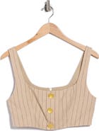 L'AGENCE Maylin Pinstripe Linen Blend Bralette Crop Top