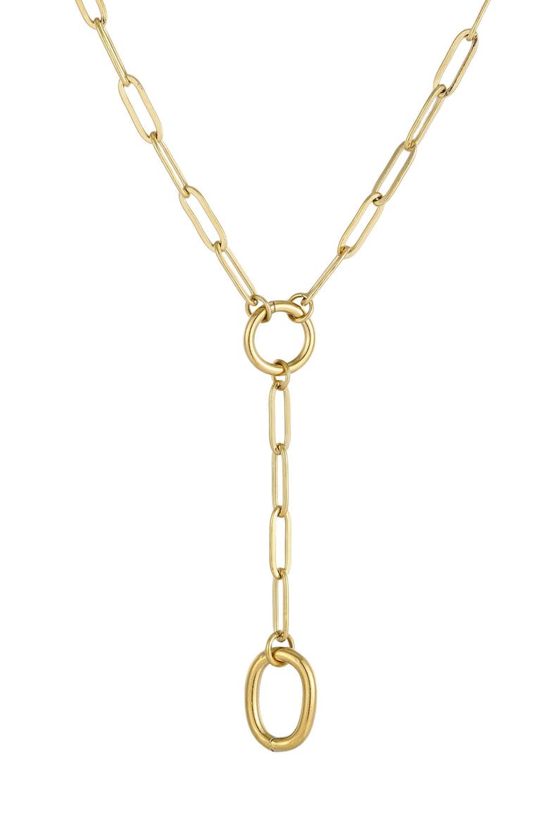 Tarnish Resistant 18K Gold Plated Y-Necklace, Main, color, GOLD