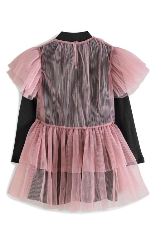 Next Kids' Tiered Sheer Mesh Tunic & Top Set In Pink