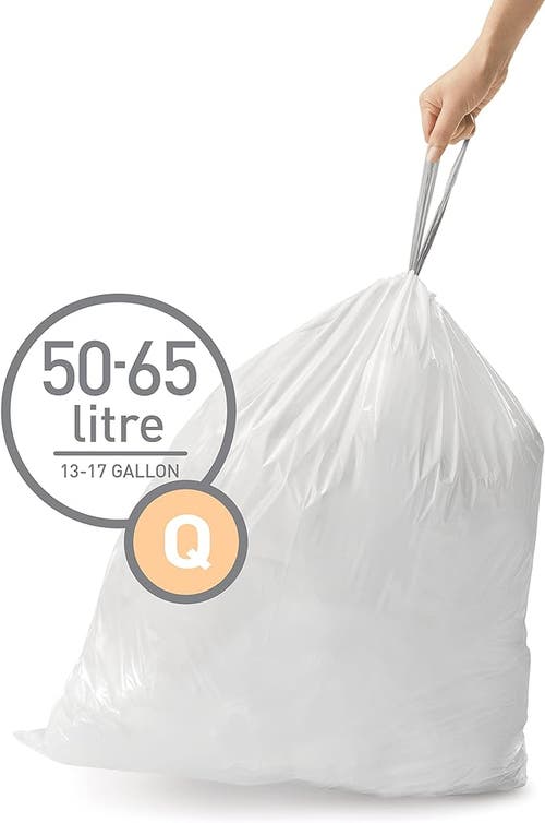 Simplehuman Code Q Custom Fit Liners With Quick Dispense Packs In White