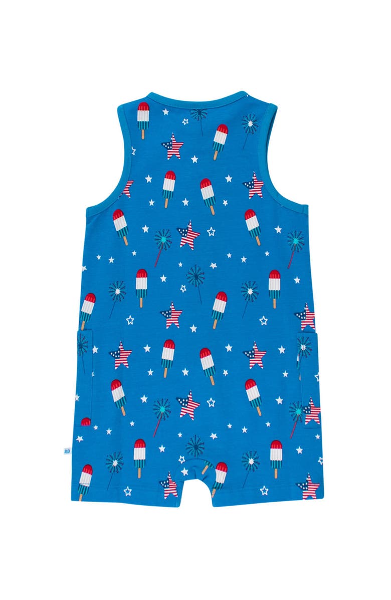RuggedButts Baby Boys Pocket Knit Romper, Alternate, color, Freedom Fireworks