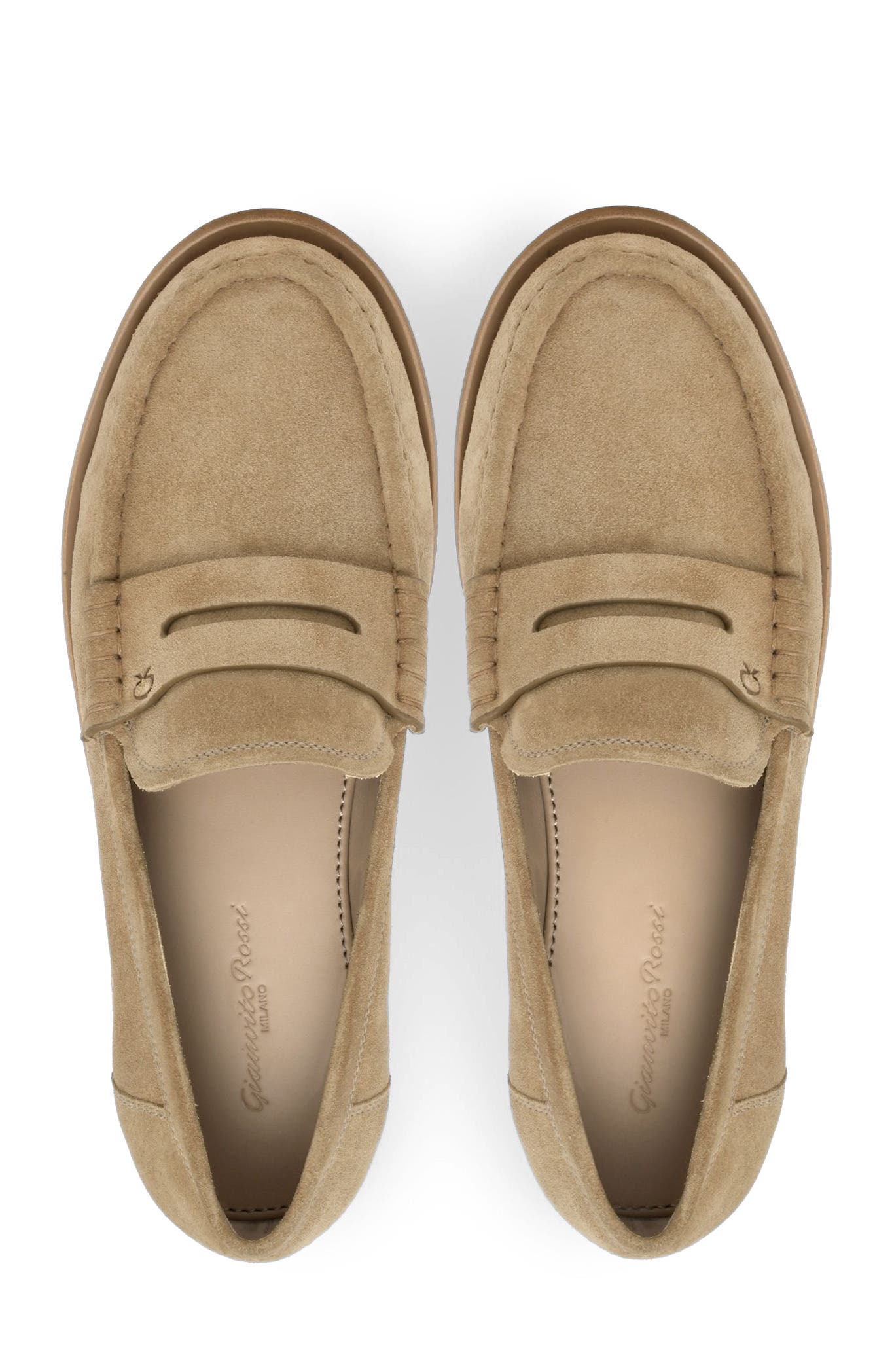 Gianvito Rossi Vernon Mocassin, Alternate, color, Brown Suede Leather