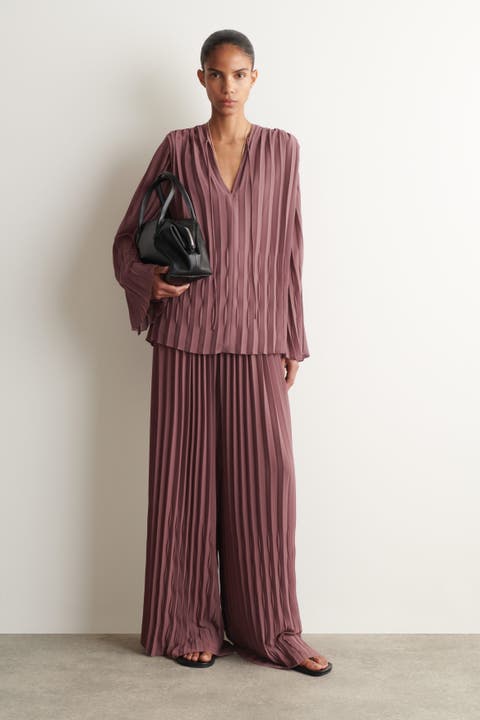 Pleated Georgette Pants