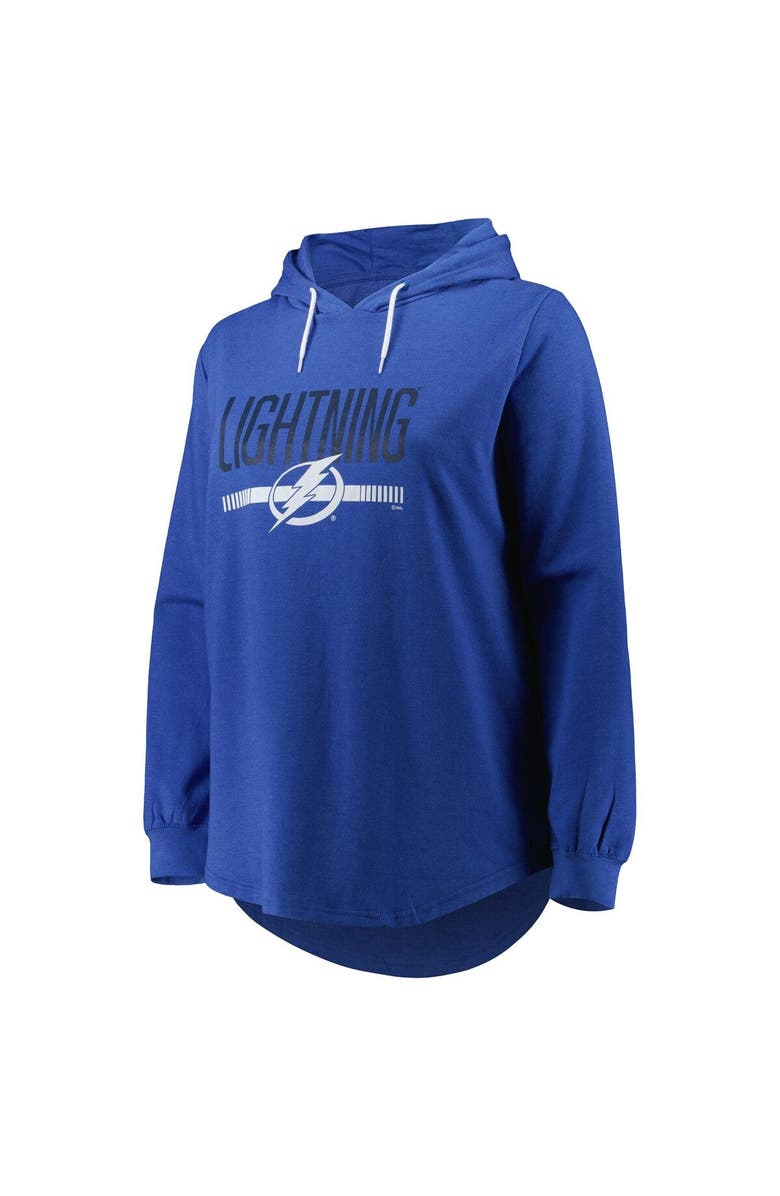 PROFILE Women's Heather Blue Tampa Bay Lightning Plus Size Fleece Pullover Hoodie, Alternate, color, Heather Royal
