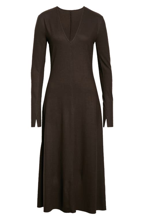 Rag & Bone Yan V-neck Long Sleeve Wool Dress In Brown