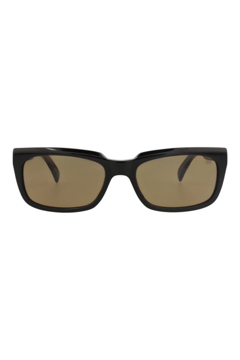 57mm Square Sunglasses, Main, color, BLACK BLACK BROWN