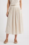 Caslon® Pull-On Linen Blend Midi Skirt