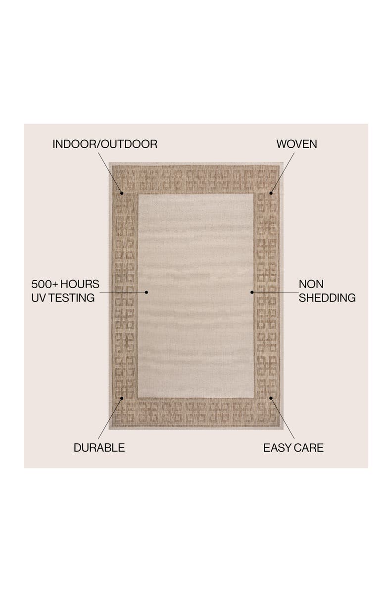 JONATHAN Y Athena Classic Geometric Border Indoor/Outdoor Area Rug, Alternate, color, Cream/Beige