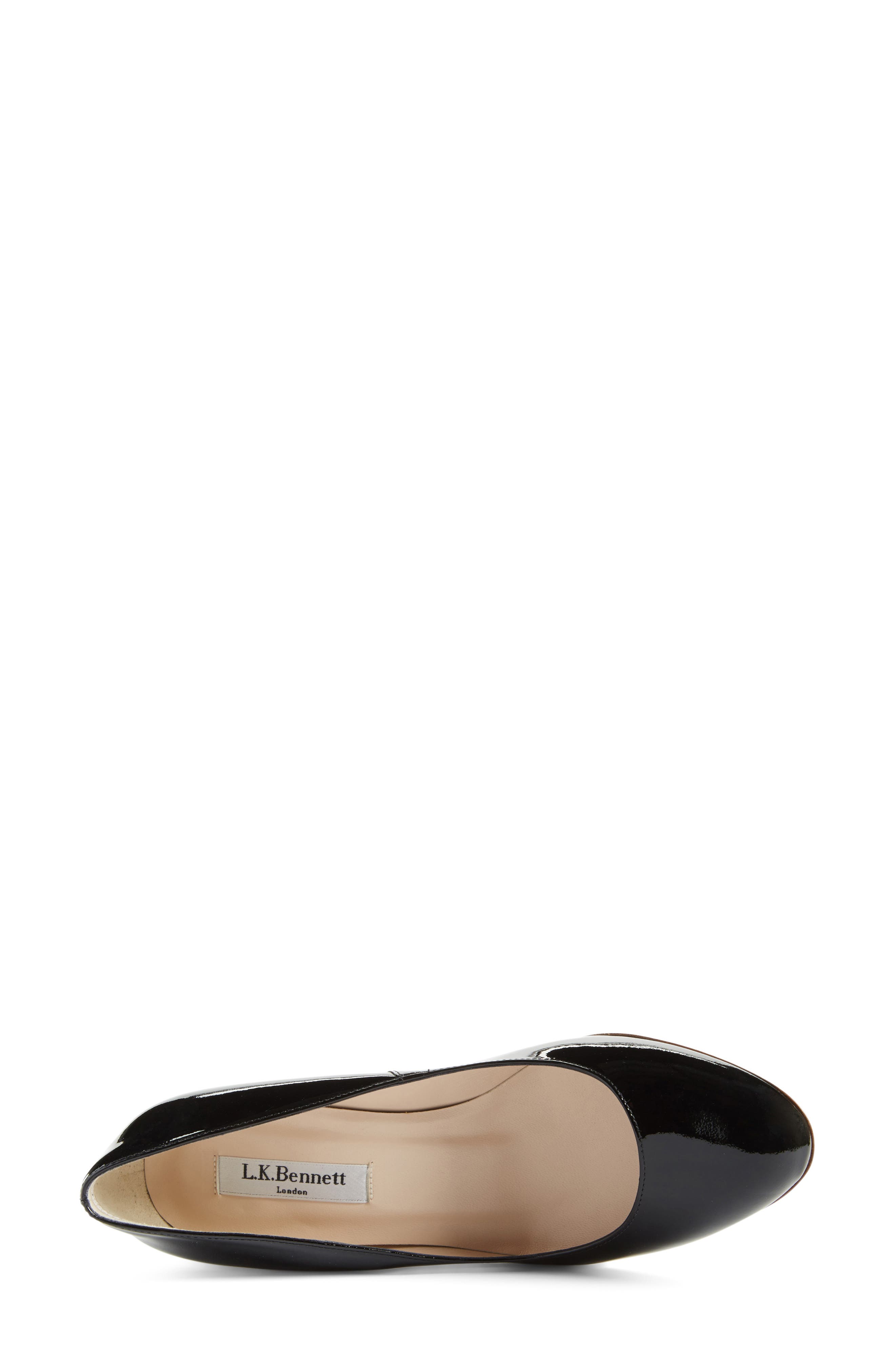 L.K. Bennett 'Zella' Wedge, Alternate, color, BLACK LEATHER