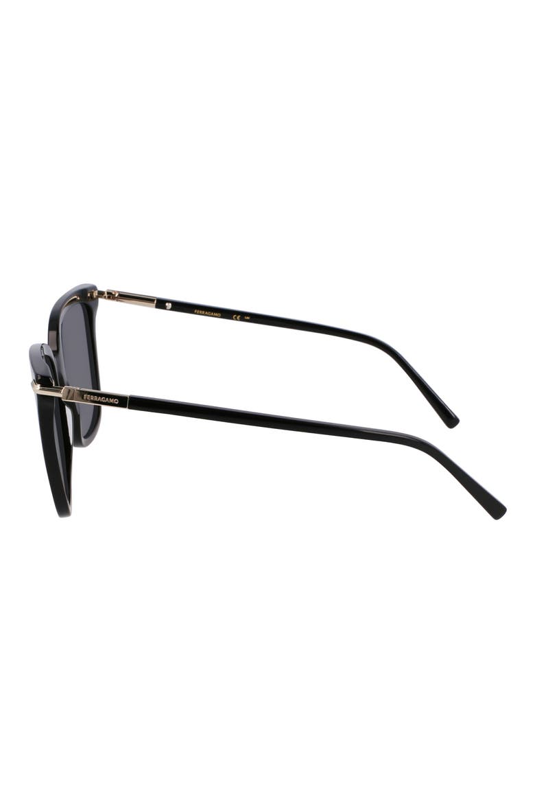 Prisma 56mm Modified Butterfly Sunglasses, Alternate, color, BLACK