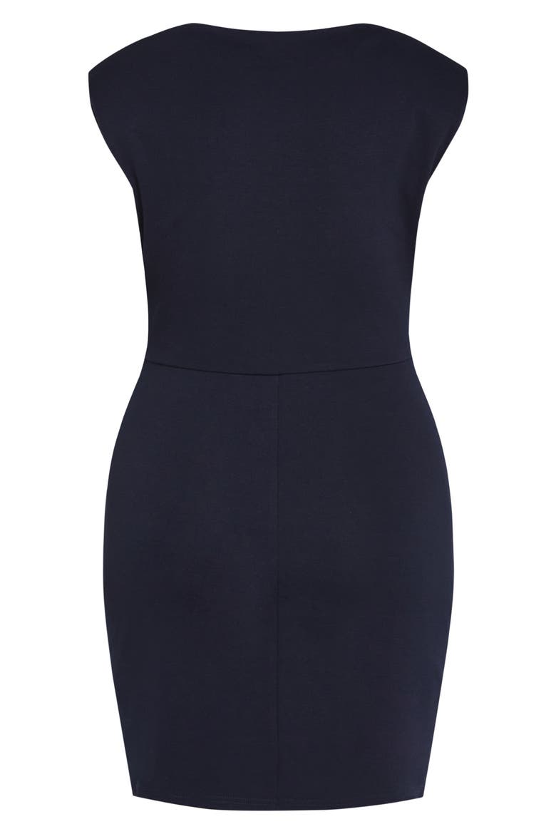 Kellie Cap Sleeve Ruched Sheath Dress, Alternate, color, NAVY