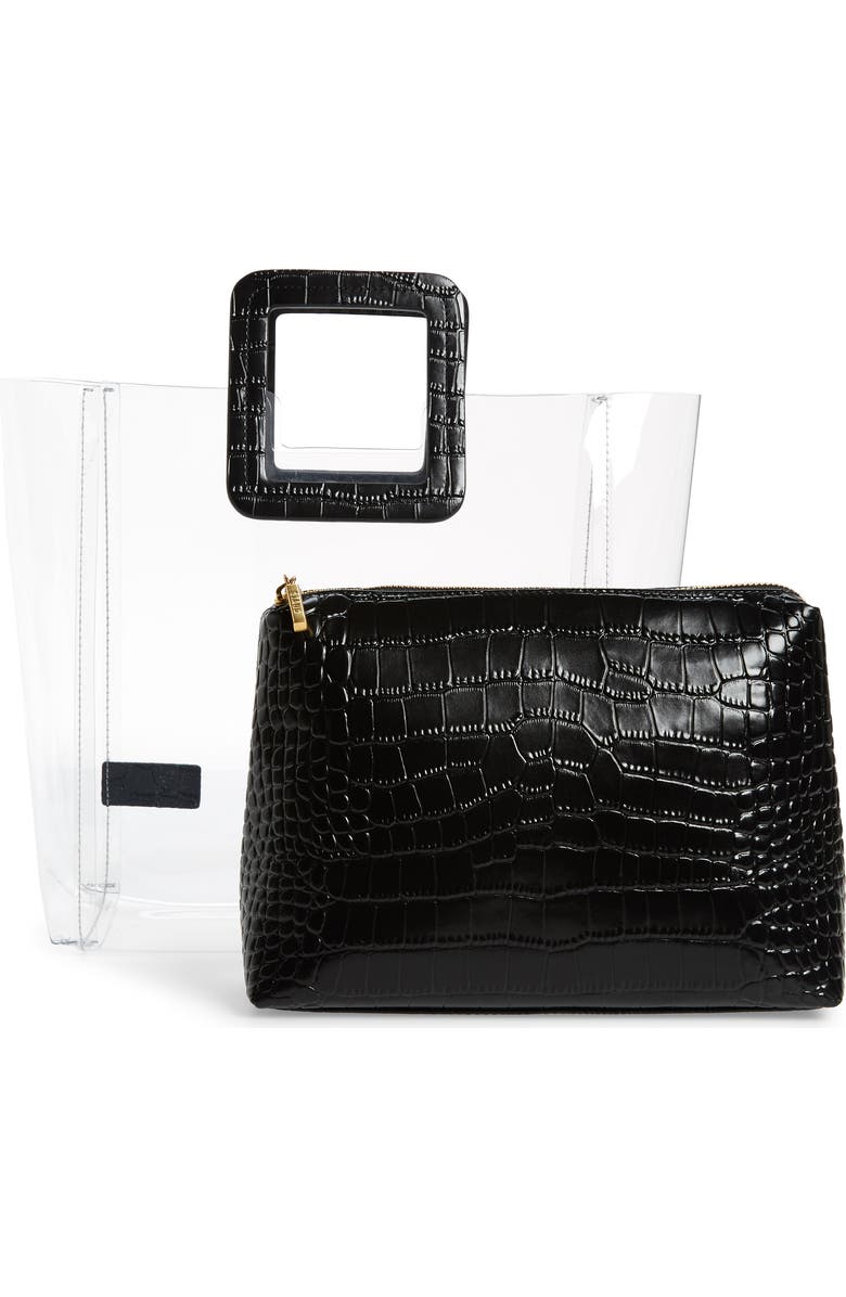 STAUD Shirley Transparent Tote, Alternate, color, Black