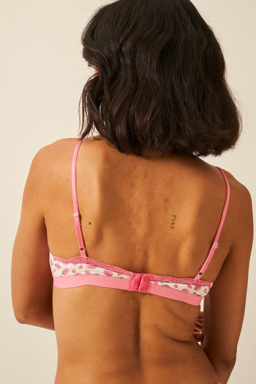 Stripe & Stare The Crossover Bra & Original Knicker Set In Pink
