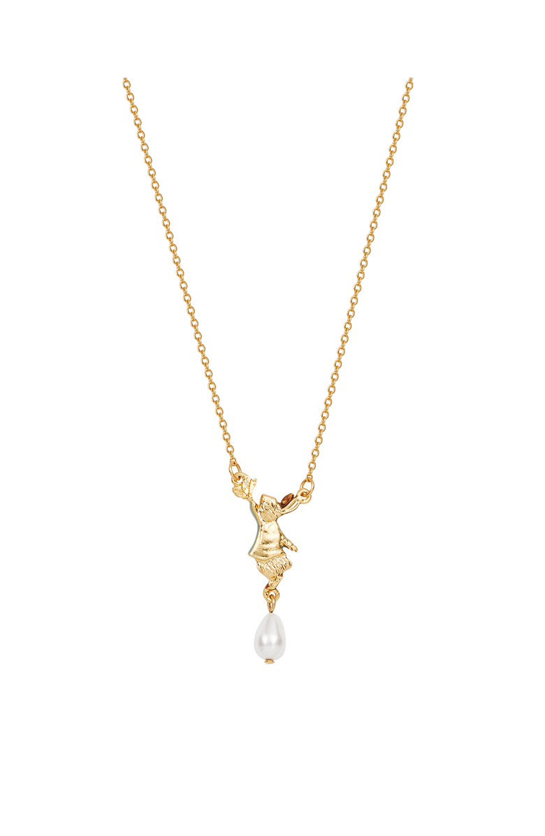 Fable England x Peter Rabbit Butterfly Pearl Drop Necklace, Alternate, color, Gold