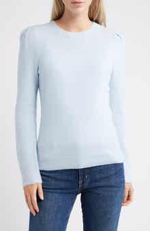Caslon® Pointelle Detail Crewneck Sweater