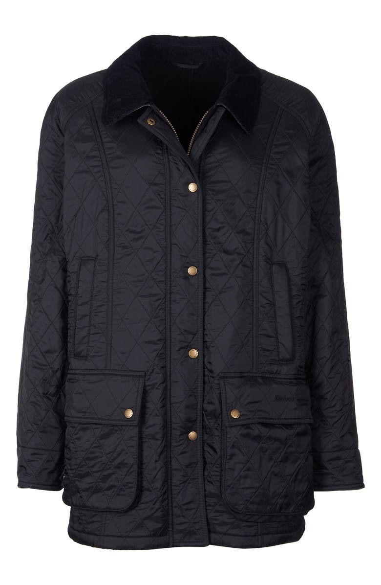 Barbour Beadnell Polarquilt Jacket, Alternate, color, Black/Black