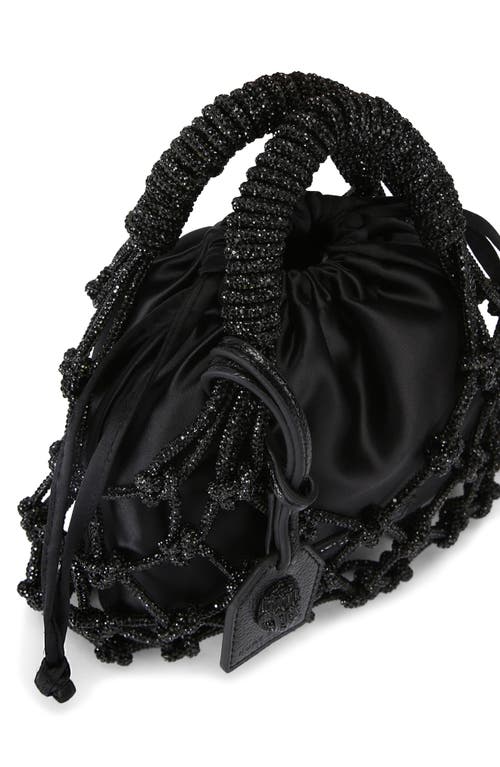 Kurt Geiger London Small Crystal Macramé Bag In Black