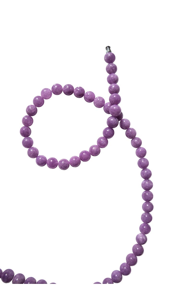 seree Lilac Purple jade beaded necklace, Alternate, color, Purple