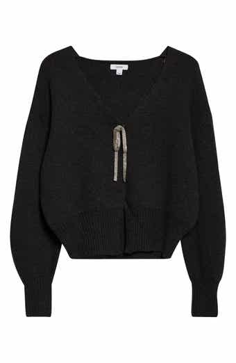 Reiss Beau Metallic Accent V-Neck Sweater