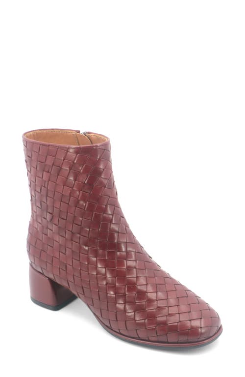 Gentle Souls Elodie Woven Bootie In Burgundy